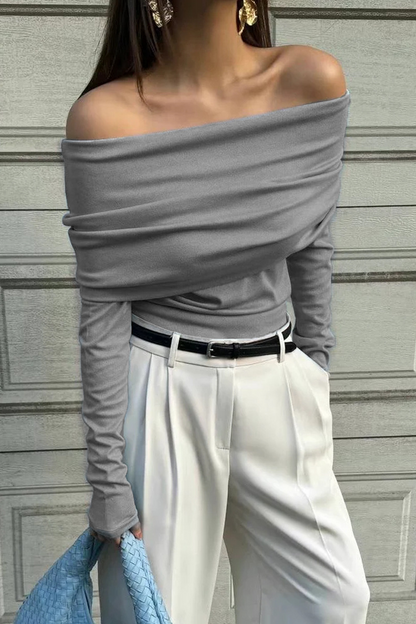 Suéteres sexys fruncidos con hombros descubiertos (5 colores)