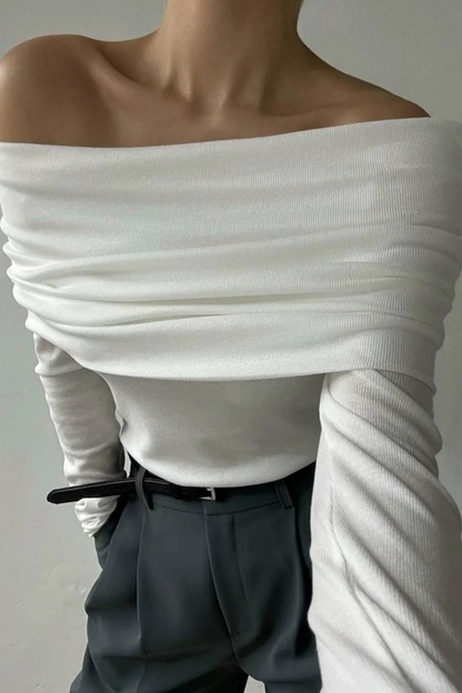 Suéteres sexys fruncidos con hombros descubiertos (5 colores)