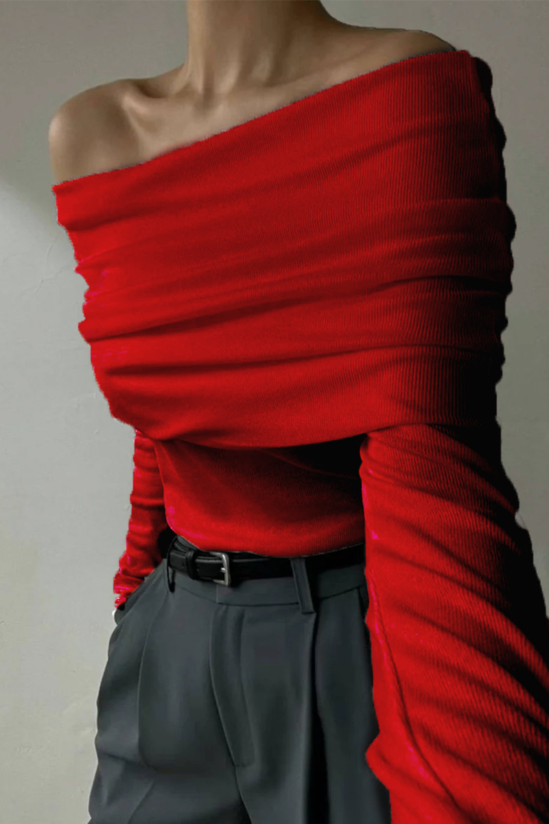 Suéteres sexys fruncidos con hombros descubiertos (5 colores)