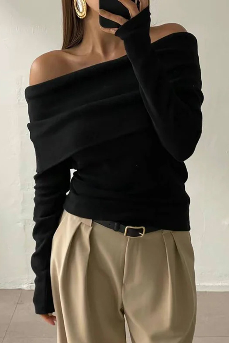 Suéteres sexys fruncidos con hombros descubiertos (5 colores)