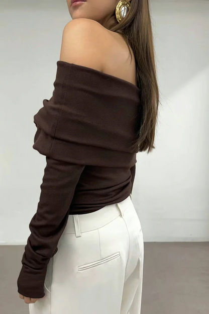 Suéteres sexys fruncidos con hombros descubiertos (5 colores)