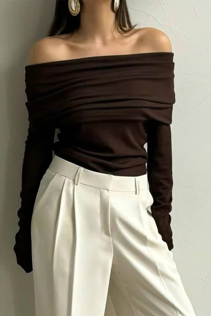 Suéteres sexys fruncidos con hombros descubiertos (5 colores)
