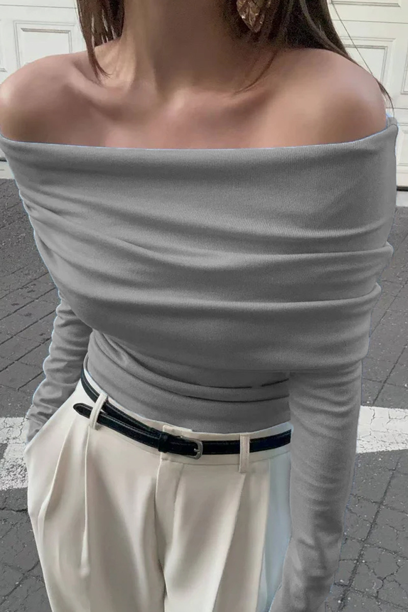 Suéteres sexys fruncidos con hombros descubiertos (5 colores)