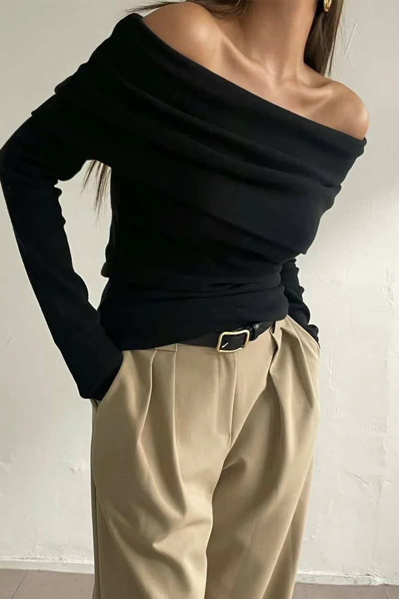 Suéteres sexys fruncidos con hombros descubiertos (5 colores)