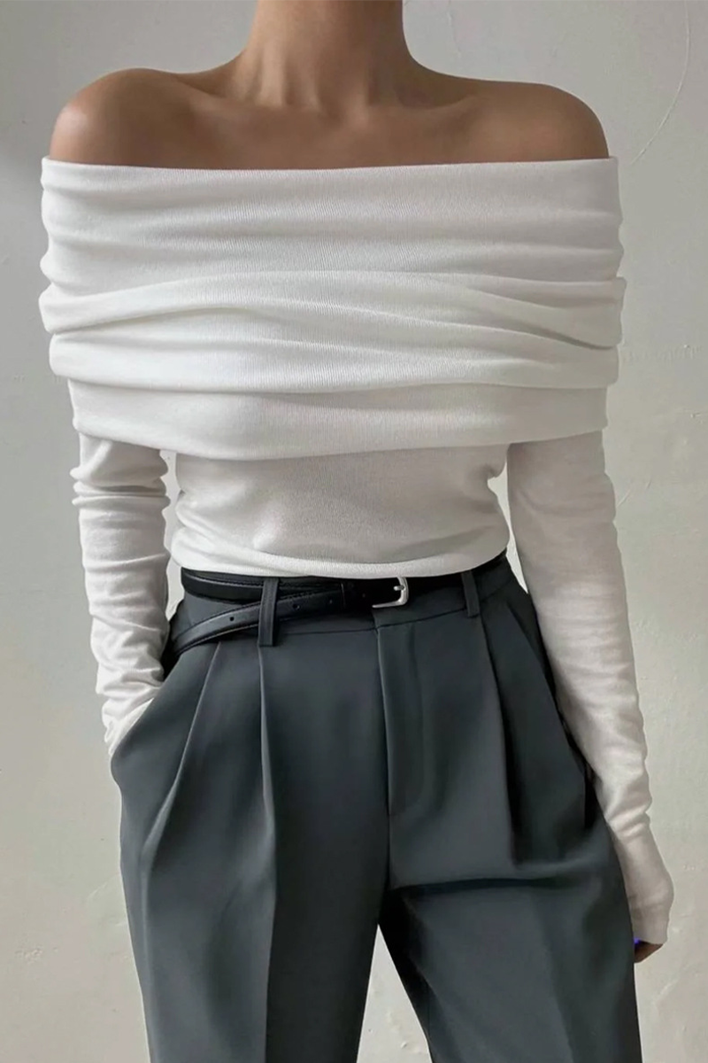 Suéteres sexys fruncidos con hombros descubiertos (5 colores)