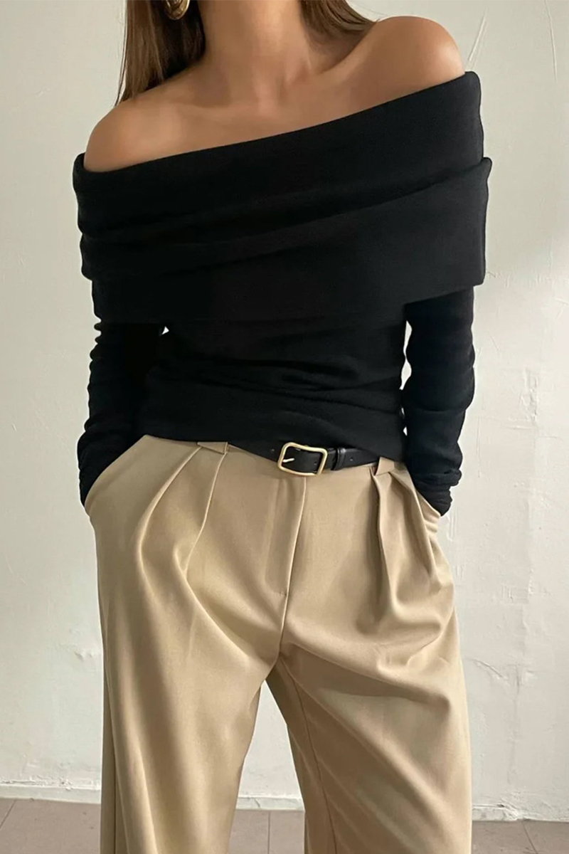 Suéteres sexys fruncidos con hombros descubiertos (5 colores)