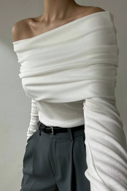 Suéteres sexys fruncidos con hombros descubiertos (5 colores)
