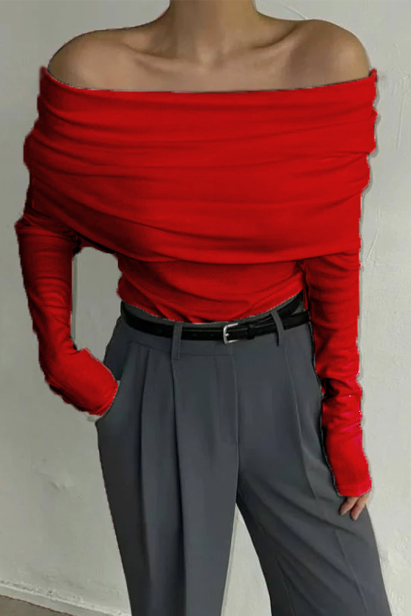 Suéteres sexys fruncidos con hombros descubiertos (5 colores)