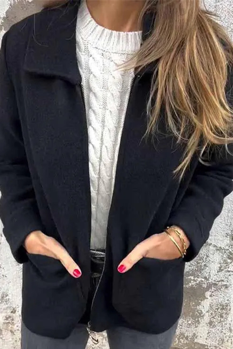 Prendas de abrigo informales con cuello vuelto y bolsillos (4 colores)