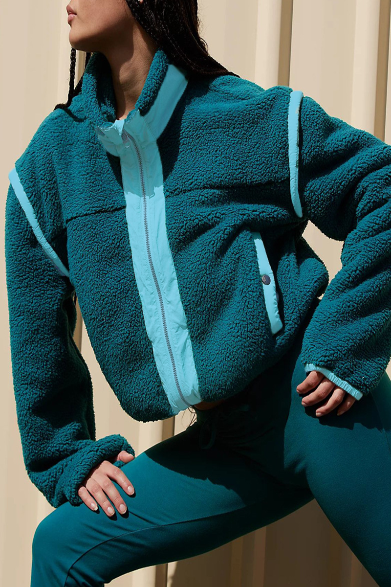 Prendas de abrigo informales con cuello mandarín en contraste y cremallera de patchwork (5 colores)
