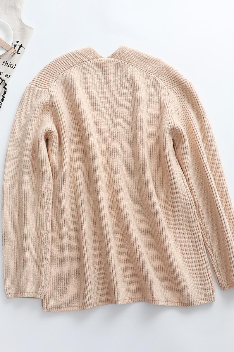 Suéteres casuales de cuello en V con tejido liso (5 colores)