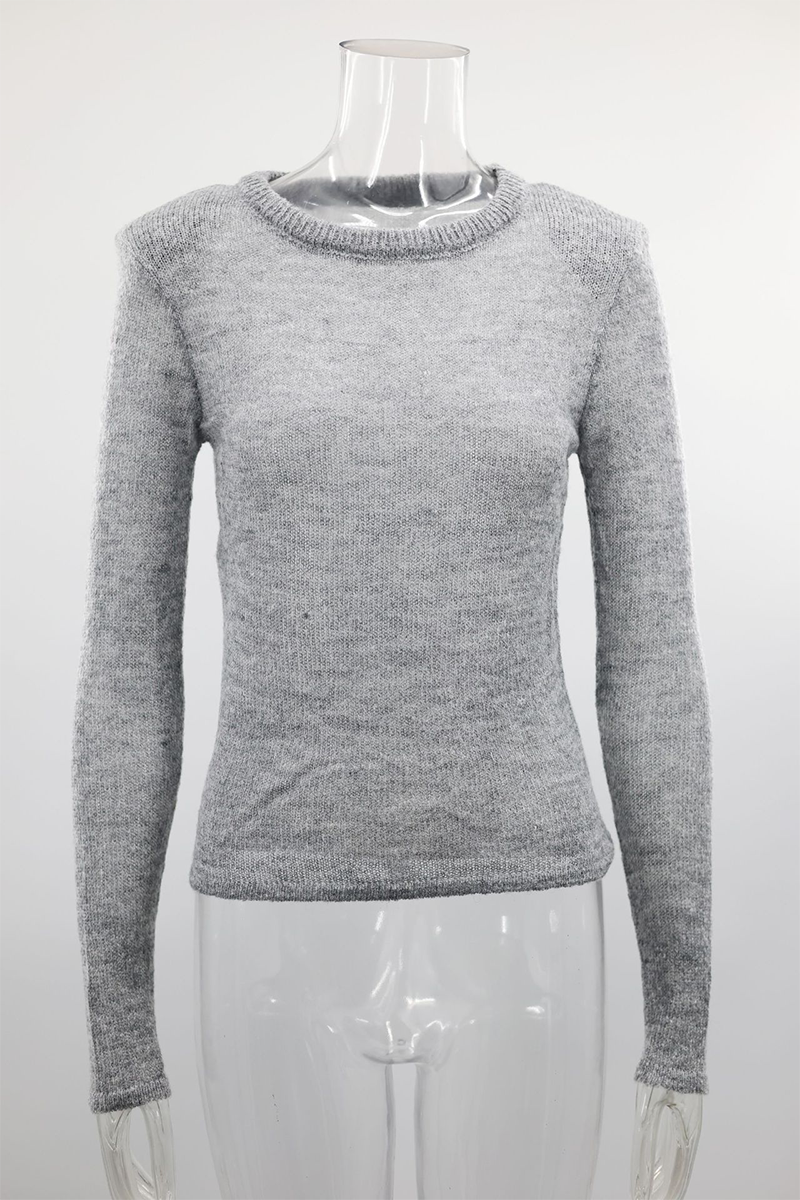 Tops casuales de color sólido transparente con cuello redondo (3 colores)