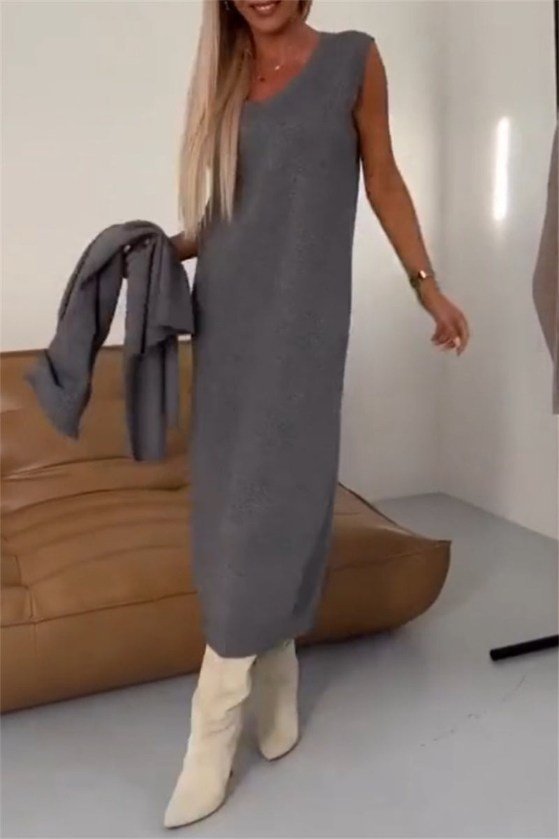 Conjunto informal básico de cuello alto y manga larga de dos piezas (6 colores)