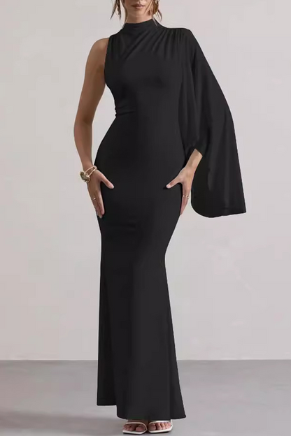 Sexy  Irregular Half A Turtleneck One Step Skirt Dresses