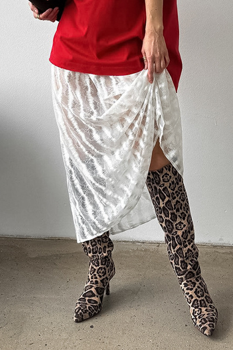 Sexy Hollow Out See-Through Loose High Waist Type A Bottoms