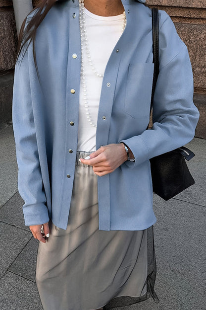 Blusas casuales de cuello vuelto con botones para uso diario