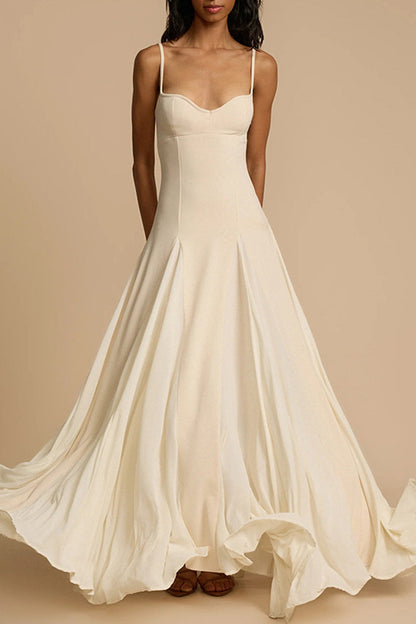 Vestidos sexis de tirantes con escote en V y color sólido