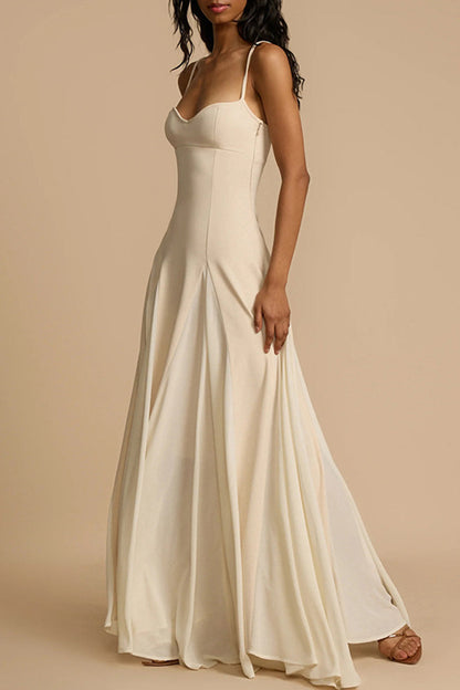 Vestidos sexis de tirantes con escote en V y color sólido