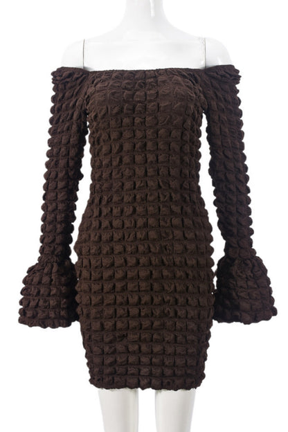 Vestidos casuales básicos de cuello cuadrado y manga larga