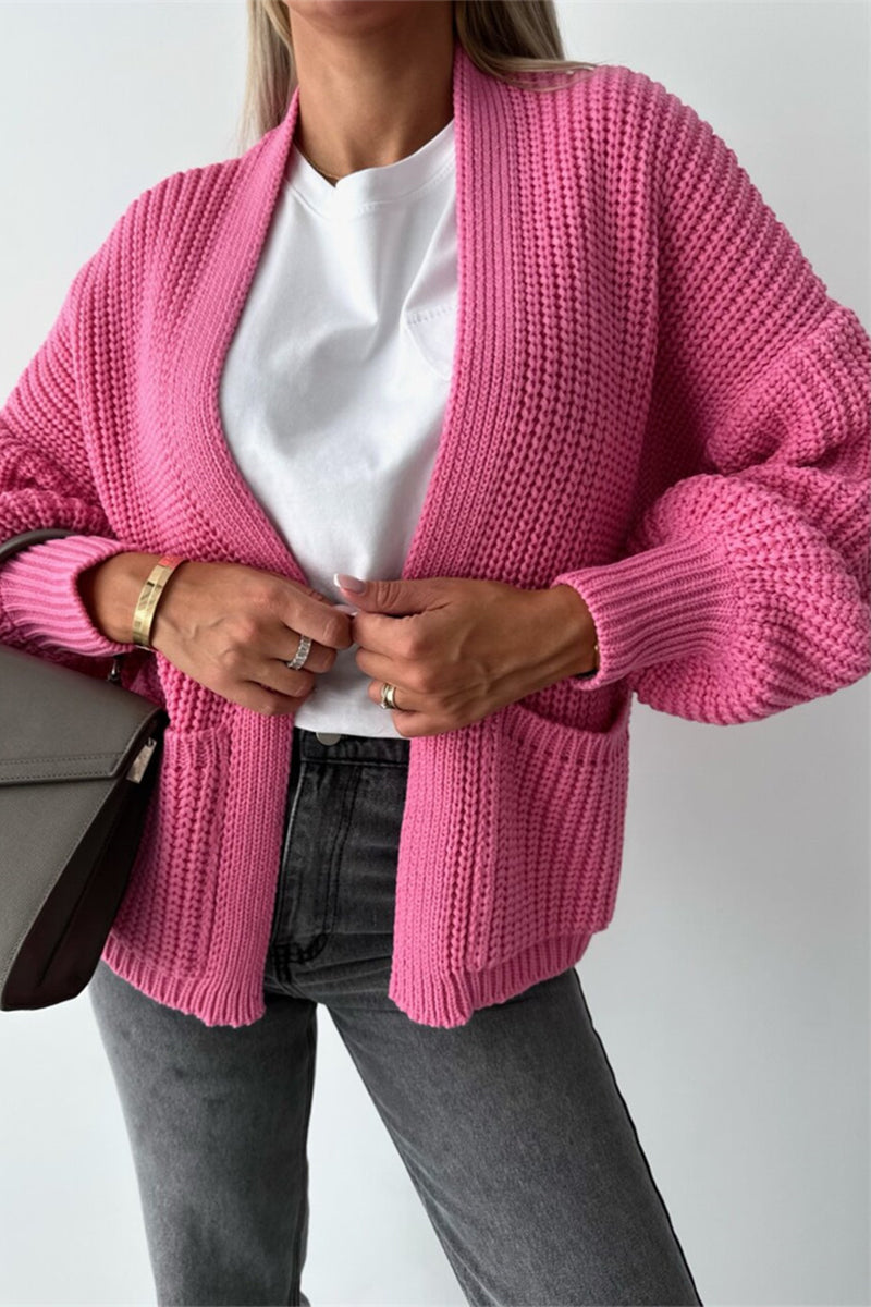 Prendas de abrigo informales con cuello en V y tejido de bolsillo (5 colores)