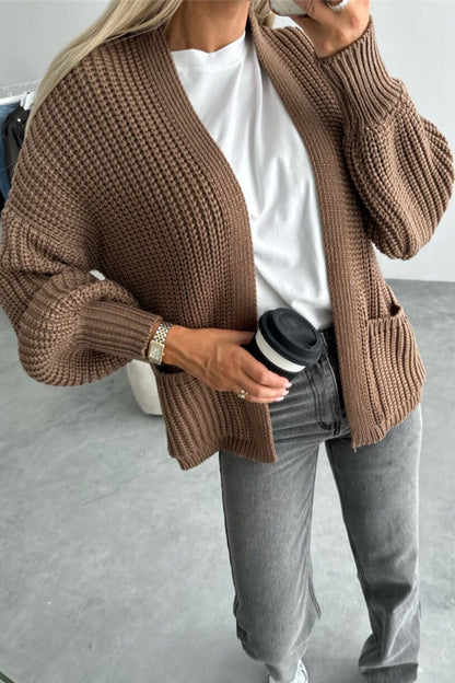 Prendas de abrigo informales con cuello en V y tejido de bolsillo (5 colores)