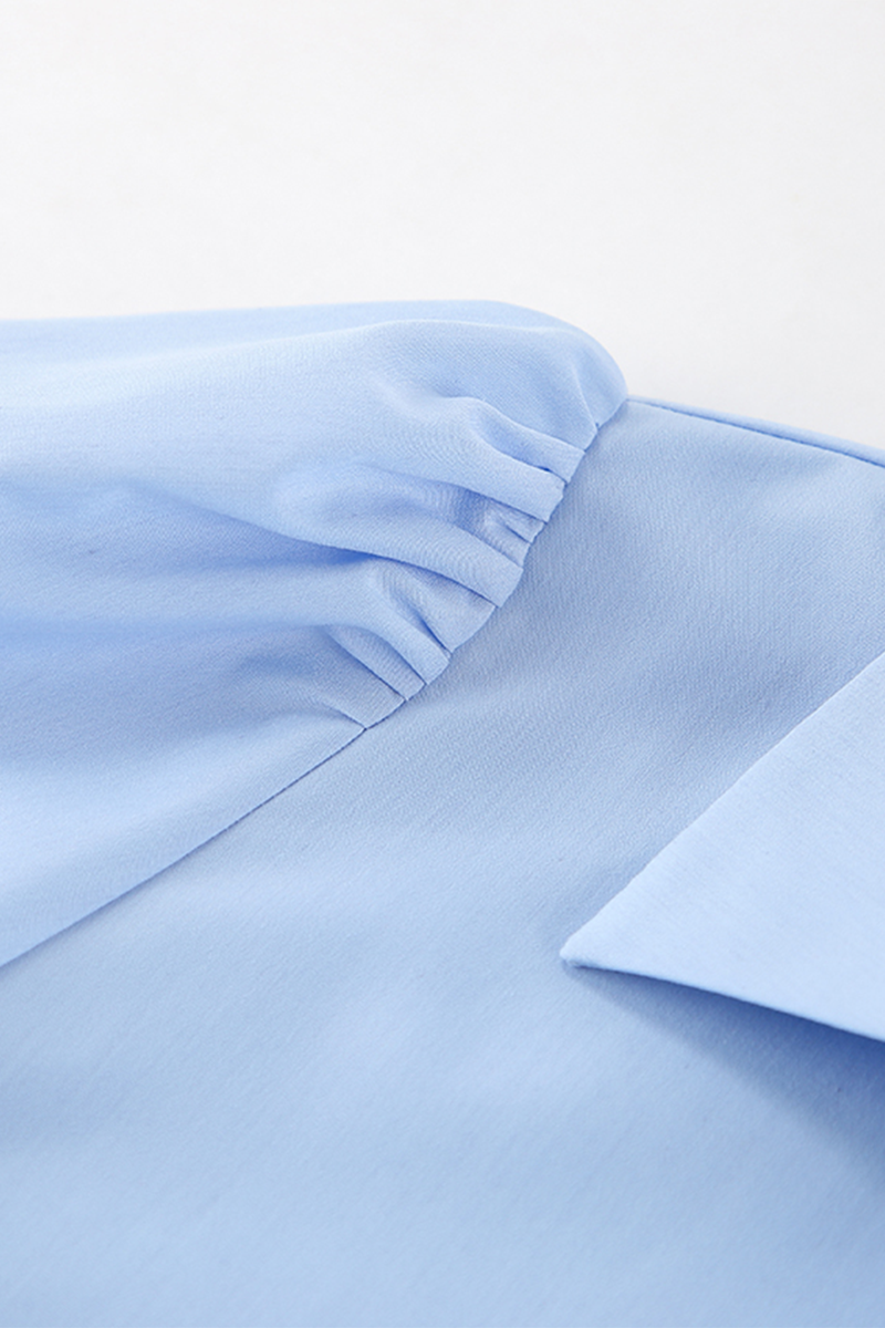 Blusas casuales con botones y cuello vuelto de patchwork