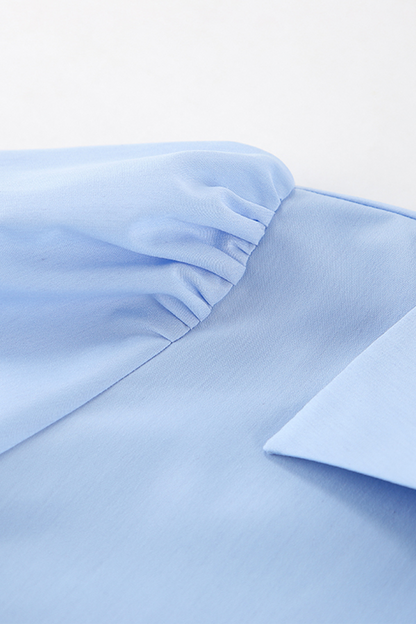 Blusas casuales con botones y cuello vuelto de patchwork