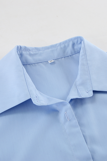 Blusas casuales con botones y cuello vuelto de patchwork