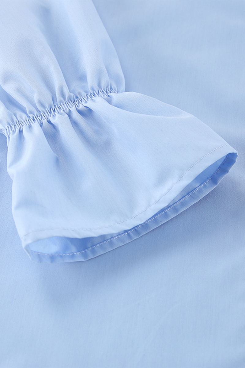 Blusas casuales con botones y cuello vuelto de patchwork