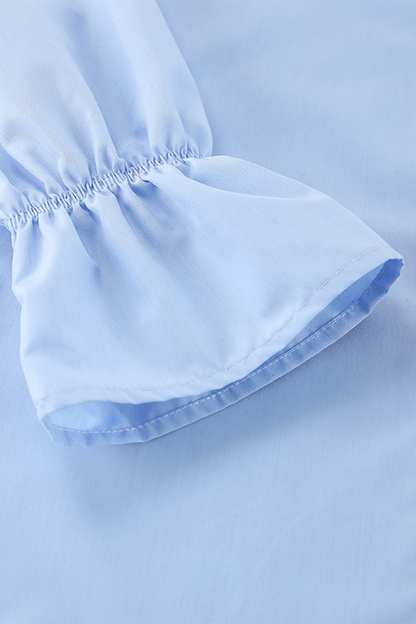 Blusas casuales con botones y cuello vuelto de patchwork