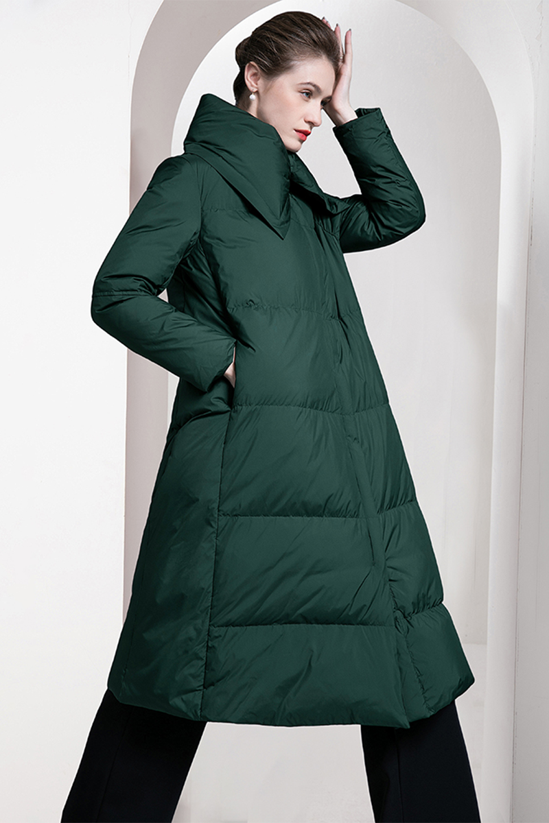 Casual Pocket White duck down Turndown Collar Outerwear(Down content 86%~90%)