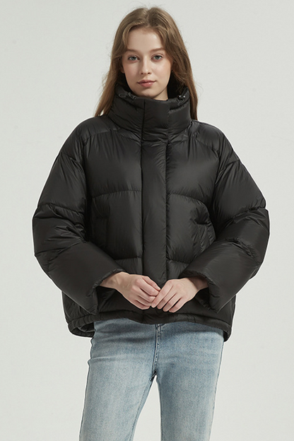 Casual Pocket Buttons White duck down Mandarin Collar Outerwear(Down content 86%~90%)(3 Colors)