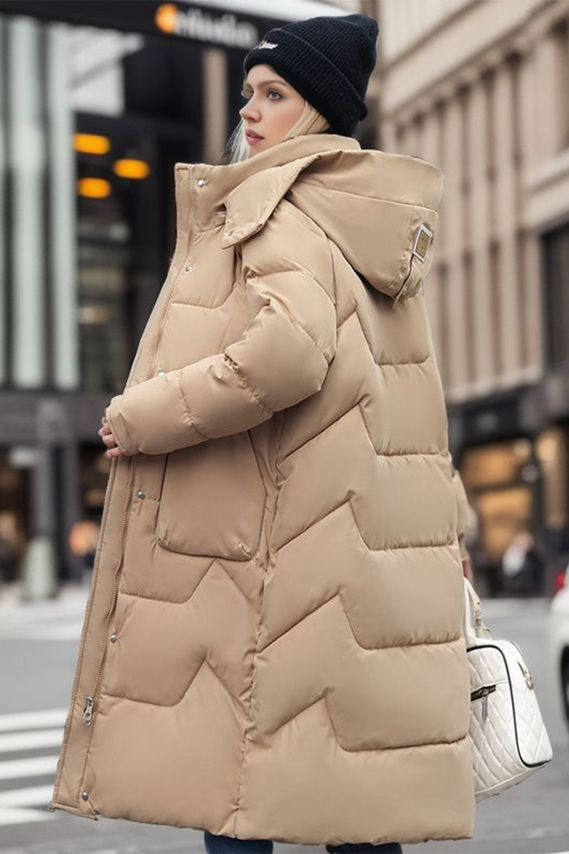 Casual Street Pocket Buttons Patch Down cotton Hooded Outerwear(4 Colors)