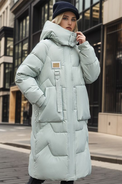 Casual Street Pocket Buttons Patch Down cotton Hooded Outerwear(4 Colors)