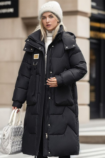 Casual Street Pocket Buttons Patch Down cotton Hooded Outerwear(4 Colors)