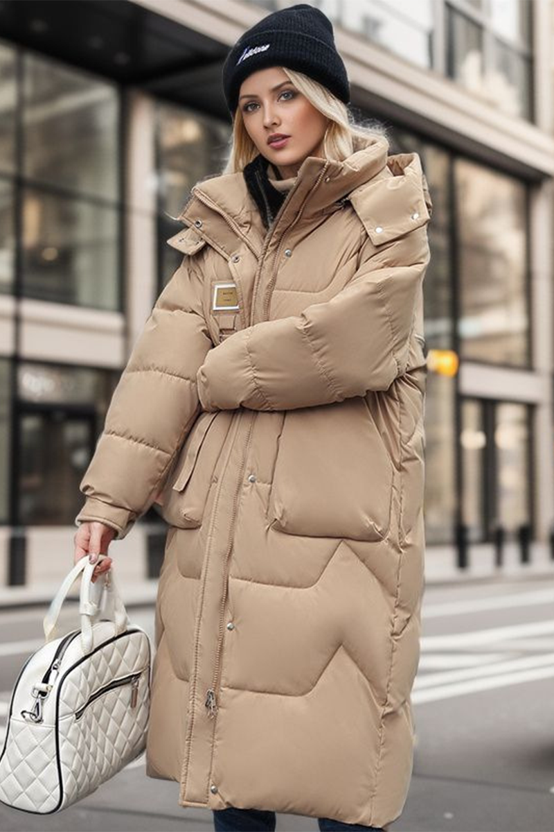 Casual Street Pocket Buttons Patch Down cotton Hooded Outerwear(4 Colors)