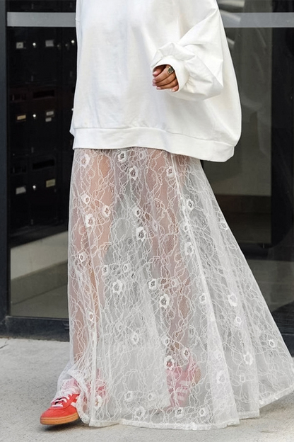 Sexy Lace Hollow Out Loose High Waist Type A Bottoms