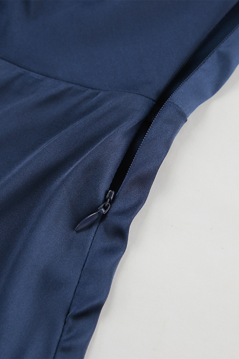 Vestidos camiseros sexys con cuello alto y fruncido irregular