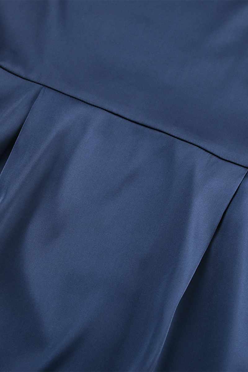 Vestidos camiseros sexys con cuello alto y fruncido irregular