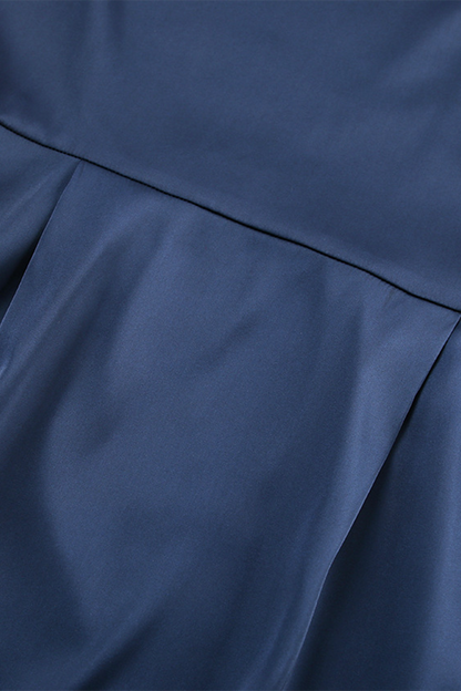 Vestidos camiseros sexys con cuello alto y fruncido irregular