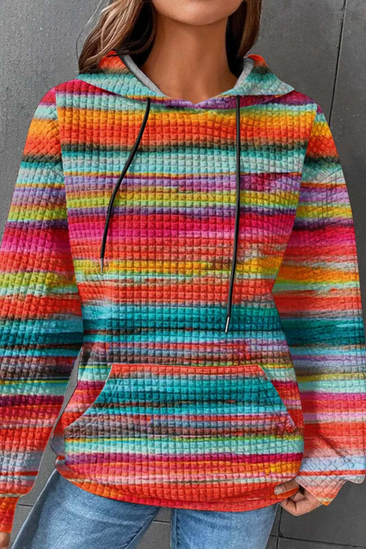 Sudadera básica con capucha y estampado degradado informal (7 colores)