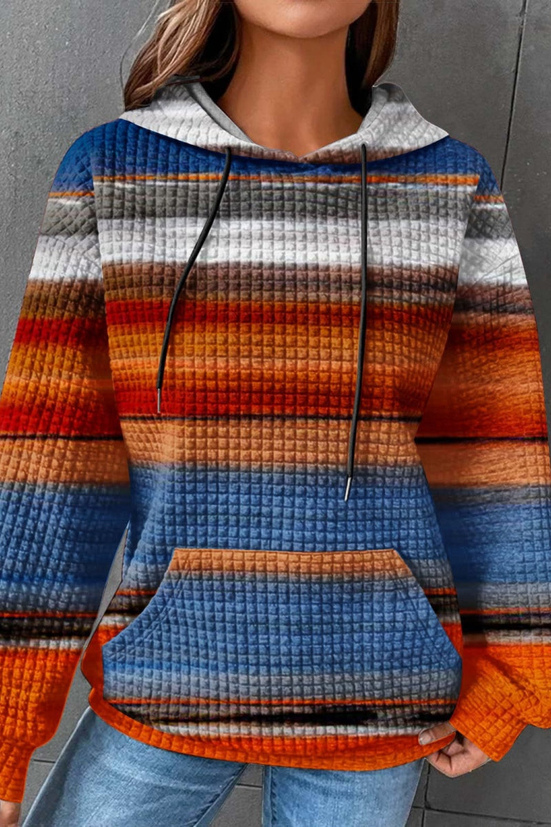Sudadera básica con capucha y estampado degradado informal (7 colores)