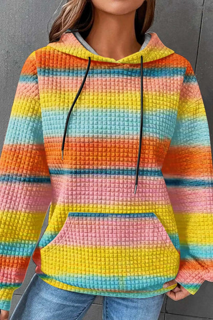 Sudadera básica con capucha y estampado degradado informal (7 colores)