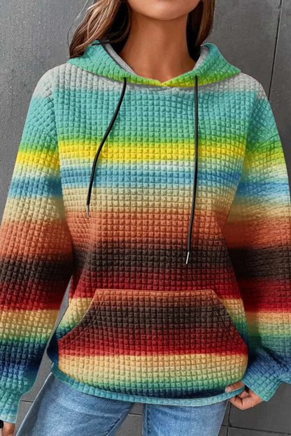 Sudadera básica con capucha y estampado degradado informal (7 colores)