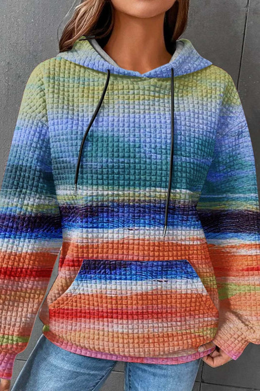 Sudadera básica con capucha y estampado degradado informal (7 colores)