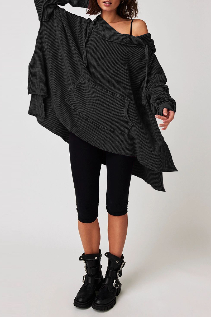 Sudadera informal con capucha y bolsillos con cordón (5 colores)