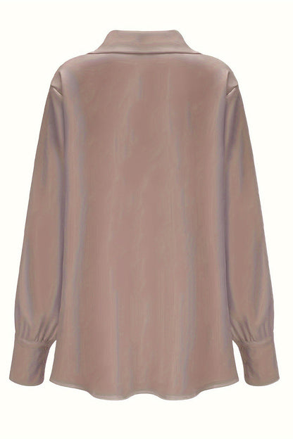 Elegant Solid Color Ruched V Neck Blouses(4 Colors)