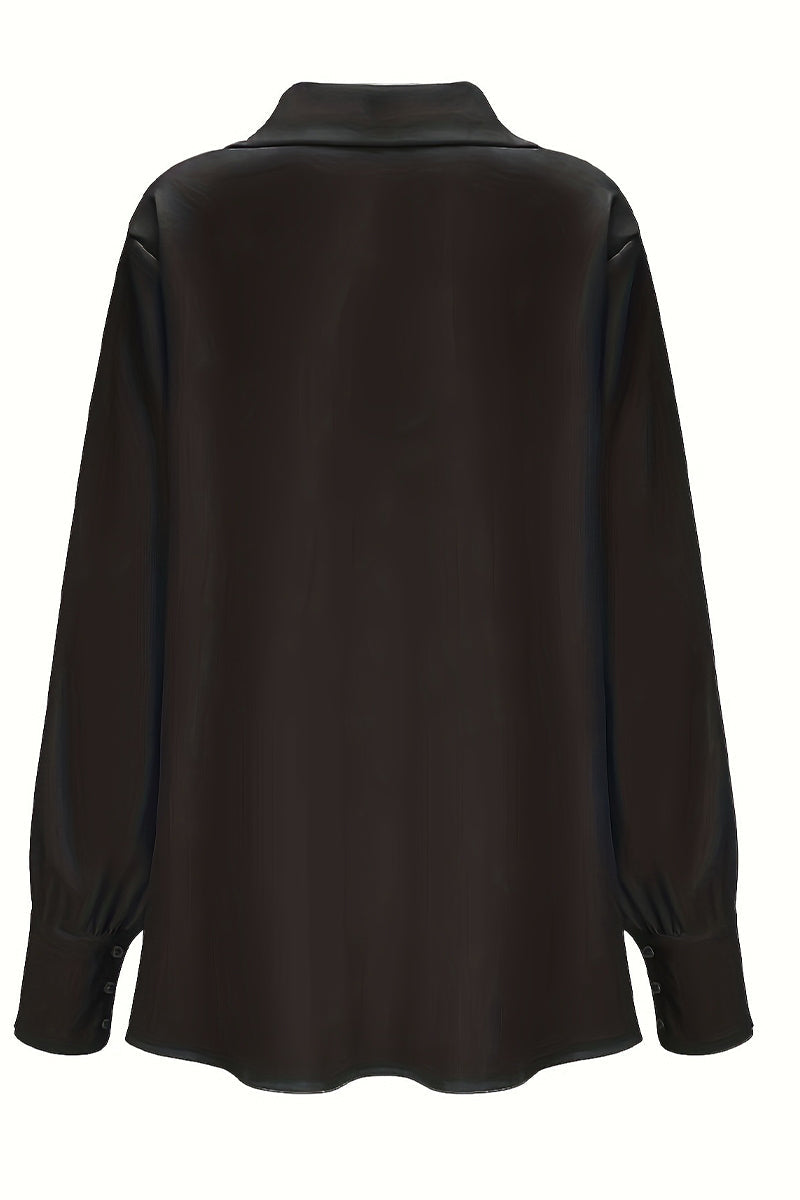 Elegantes blusas de color liso con cuello en V fruncido (4 colores)