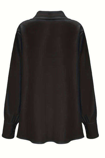 Elegantes blusas de color liso con cuello en V fruncido (4 colores)