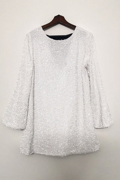 Sexy Sequins Lace Up Backless O Neck A Line Dresses